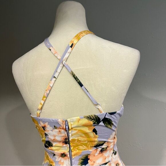 Speechless adjustable straps mini floral halter skater style sundress - Picture 8 of 15